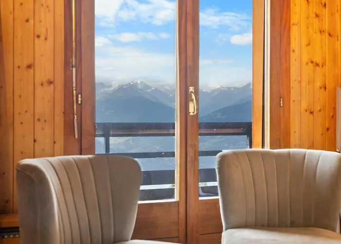 Mars 404-406 Sur La Place Du Village A Avec Vue Sur Les Alpes * Anzère